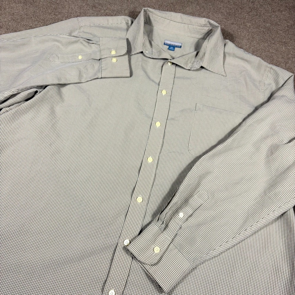 Breakwater Shirt Men's 2XL White Check Chest Pocket Long Sleeve Collar Button Up
